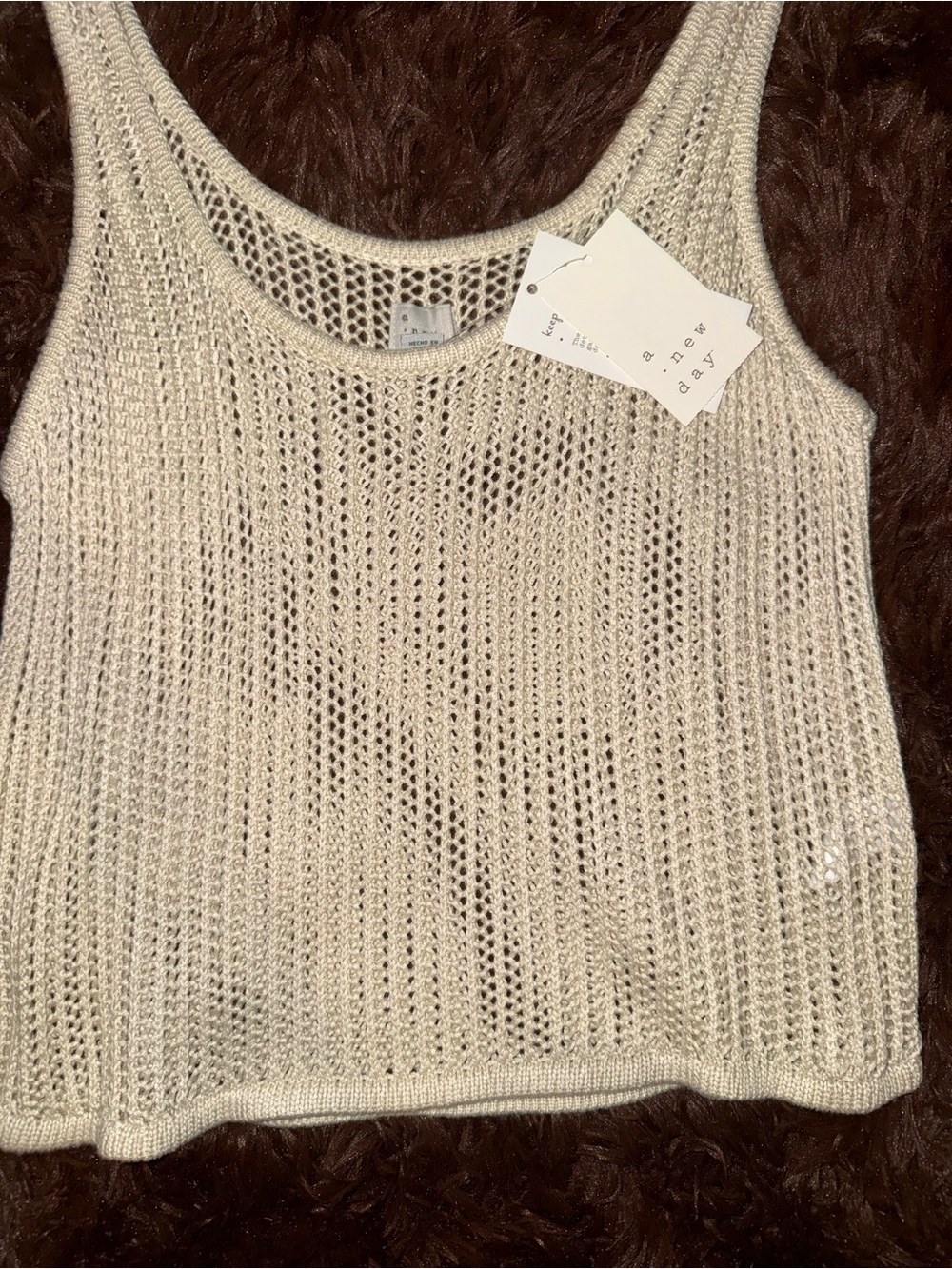 new with tags crochet style cover up tank top - Picture 2 of 7